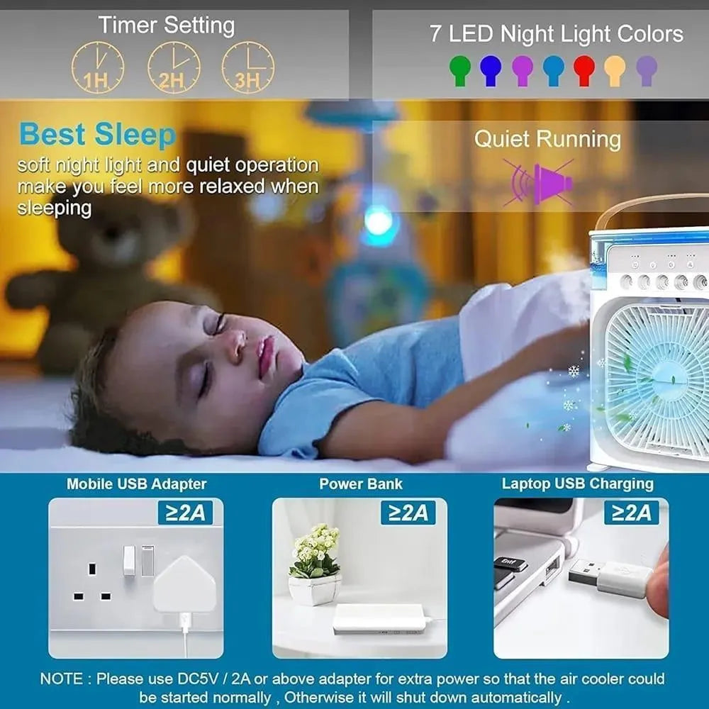 Rechargeable Portable Mist Fan for Home Office