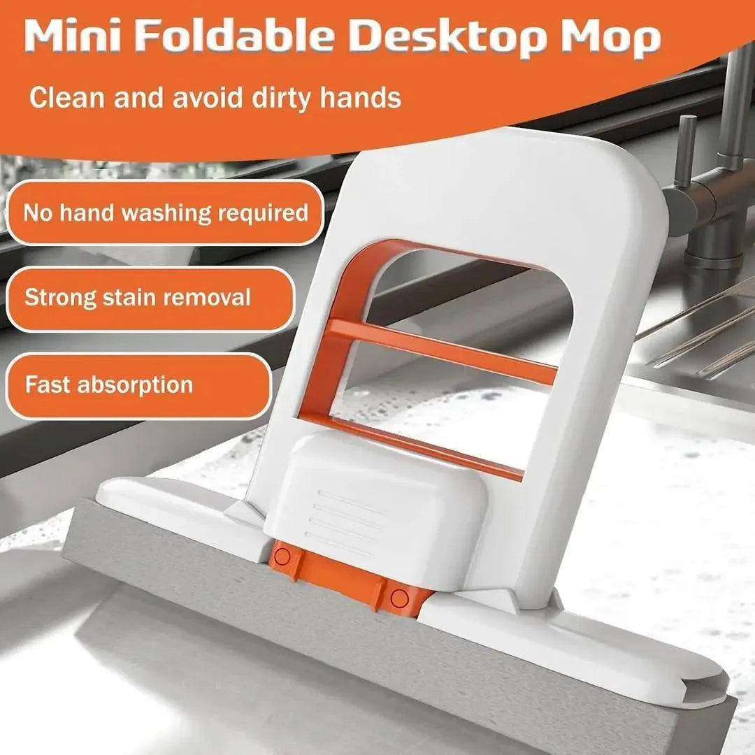 Mini Foldable Mop for Small Spaces, Wall Hanging, Countertop Use